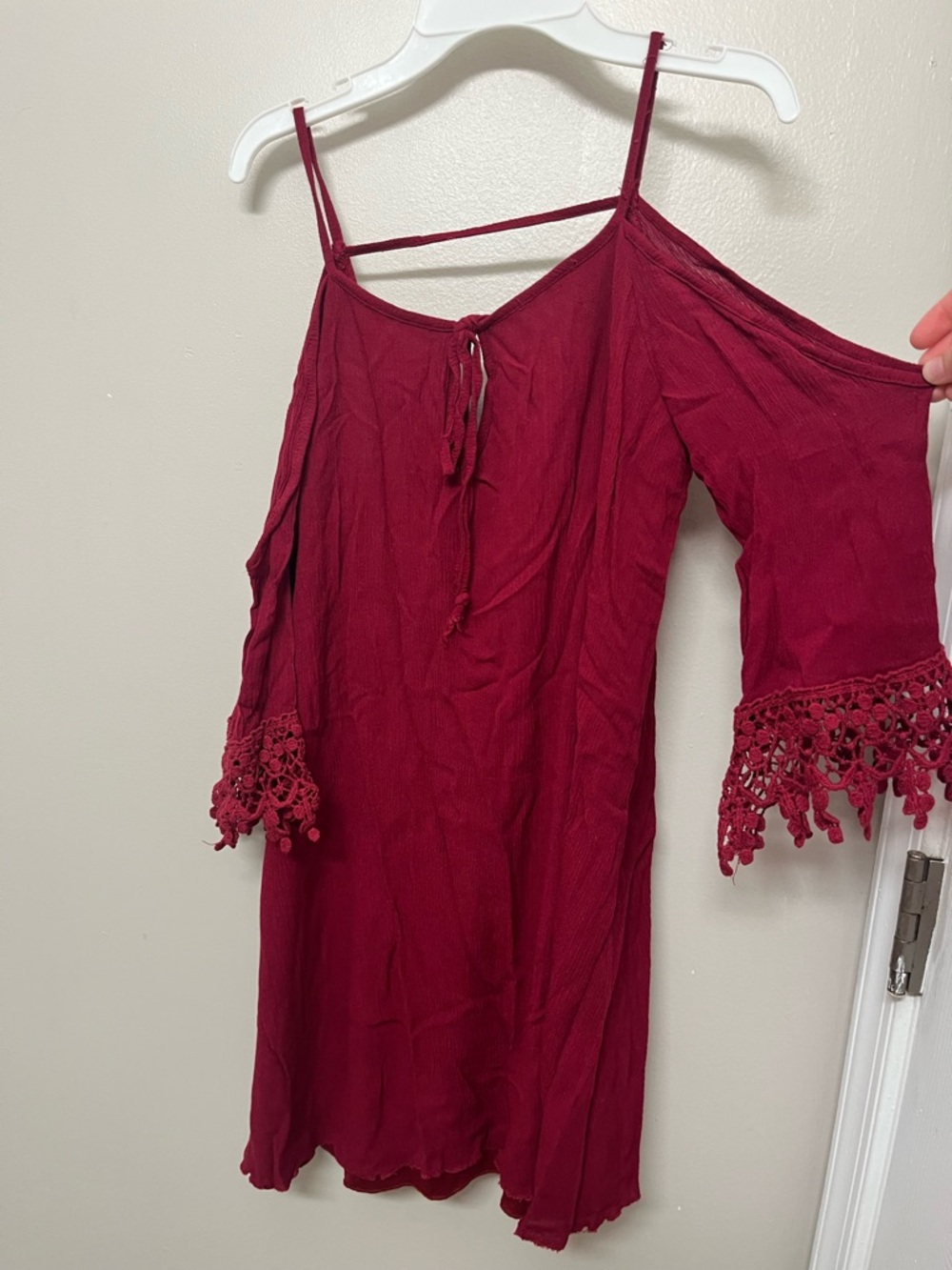 Charlotte Russe Burgundy Cold-Shoulder Mini Dress